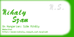 mihaly szam business card