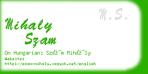 mihaly szam business card